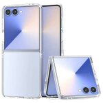 Coque pour samsung galaxy z flip 7 - housse etui rigide avant et arriere - blanc transparent