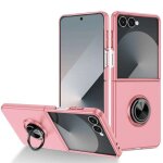 Coque pour samsung galaxy z flip 7 - housse etui rigide bague anti choc magnetique - rose