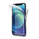 Coque silicone gel fine 360 integrale avant et arriere pour iphone 12 mini 5. 4 + verre trempe - transparent ...
