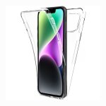 Coque silicone gel fine 360 integrale (avant et arriere) pour iphone 14 6. 1 + verre trempe - transparent ...