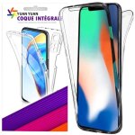 Coque silicone gel fine 360 integrale (avant et arriere) pour iphone xr 6. 1 + film ecran - transparent ...