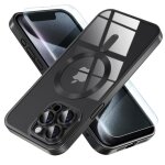 Coque souple transparente magnétique pour iphone 13 pro max - 2 verres trempés inclus - noir Coque souple transparente magnétique pour iphone 13 pro max - 2 verres trempés inclus - noir