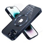 Coque souple transparente magnétique pour iphone 15 - 2 verres trempés inclus - bleu Coque souple transparente magnétique pour iphone 15 - 2 verres trempés inclus - bleu