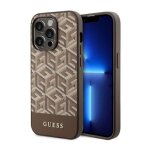 Coque telephone - bumper telephone guess guhmp14xhgcfsew coque rigide pour iphone 14 pro max 67 marron ...