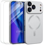 Coque de t�l�phone - e. f. connection - pour iphone 17 pro - cercle magn�tique argent� - 2 vitres