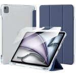 Coque + verre tremp� - booling - pour ipad air 13 - m2 / m3 - protection antichoc - bleu marine - compartiment ...