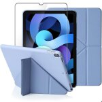 Coque + verre trempé - non spécifié - ipad air 4 / 5 - protection antichoc - multi - angle - violet Coque + verre trempé - non spécifié - ipad air 4 / 5 - protection antichoc - multi - angle - violet