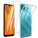 Coque pour wiko y62 (6. 1) transparent housse + 3 pices verre tremp cran film protecteur