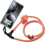 Coque pour xiaomi 14t pro - coins renforc�s avec cordon robuste orange - e. f. connection