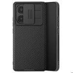 Coque antichoc - nillkin - poco x7 pro - noir - cache camra coulissant - design stri