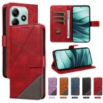 Coque pour xiaomi redmi note 14 5g. rabat portefeuille de protection cuir pu etui magntique housserouge ...