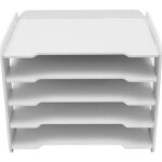Corbeille  courrier empilable organiseur de bureau  5 niveaux pour documents blanc odipie
