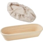 Corbeille de fermentation ovale de 35 cm avec insert en lin ? la corbeille de fermentation id�ale pour ...