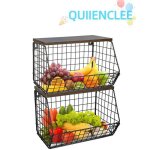 Corbeille de rangement - 30 * 20 * 21cm - panier de rangement pliable lot de 2 - noir - quiienclee - ...