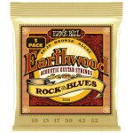 Ernie ball 3008 - earthwood rock n blues 10 - 52 pack 3 cordes guitare