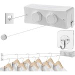 Corde � linge r�tractable pour int�rieur et ext�rieur - hykjside - 2 x 5. 1m acier inoxydable fil a linge ...