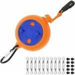 Corde � linge r�tractable portable 8m camping ext�rieur avec boucles fixation stables + clips stol label ...