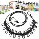 Corde a linge tendeur fil a linge pour extrieur voyage vacances camping avec 12 clips cintres porte ...