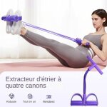 Corde de tension multifonction bande de resistance musculation 4 tubes �lastiques pour p�dale de yoga ...
