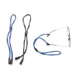Cordons de lunettes rglables bande de sport noir / bleu lot de10