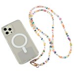 A cordon telephone 120cm collier de perles de gravier color�es pour femme cordon anti - perte dragonne ...