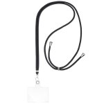 Cordon tour de cou - phonillico - universel - rglable - noir - lanire transparente