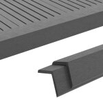 Corni�re de terrasse wpc - vidaxl - 170x45x45 cm - gris - lot de 5 - r�sistant aux intemp�ries - facile ...