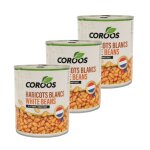 Coroos - lot 3x haricots blancs � la tomate - conserve 800g