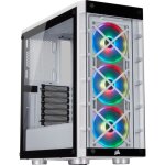 Corsair botier connect icue 465x rgb - atx moyen - tour - rgb - blanc (cc - 9011189 - ww)