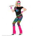 Costume des annees 80 t. s (tshirt / guêtres / legging / bandeau / 2 bracelets Costume des annees 80 t. s (tshirt / guêtres / legging / bandeau / 2 bracelets