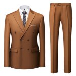 Costume homme 2 pi�ces fit formel smoking de mariage affaires soir�e v�tements masculin xh699 marron