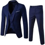 Costume mariage homme 3 pices slim fit crmonie vetement formel elegant - blue