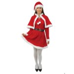 Costume m�re no�l - ptit clown - velours - adulte - rouge et blanc