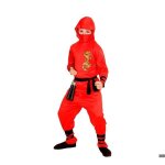 Costume de ninja dragon rouge pour garon