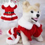Costume de nol pour chien rouge robe de nol pour chien vtements de nol pour animaux de compagnie ...