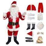 Costume de pre nol 10 pcs convient pour une taille de 170  195 cm pre nol en costume de velours ...