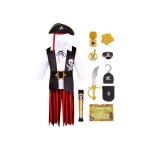 Costume pirate enfant 9 - 10 ans nikcorp: ensemble complet halloween carnaval anniversaire - chapeau ...