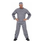 D�guisement - widmann - costume de prisonnier ray� noir et blanc - polyester - inclus: veste pantalon ...