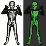 Costume de squelette pour enfants phosphorescent pour halloween pour gar�ons et filles taille xl (140 ...