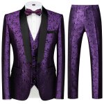 Costume trois pices slim fit pour homme avec motif brod