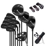 Costway 10 pcs ensemble clubs de golf avec sac portable l�ger r�partiteur 7 voies support & housse de ...