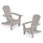 Costway lot de 2 chaises adirondack pliantes de jardin en bois de sapin dossier haut incliné accoudoirs ... Costway lot de 2 chaises adirondack pliantes de jardin en bois de sapin dossier haut incliné accoudoirs ...