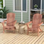 Costway lot de 2 chaises adirondack pliante de jardin chaise longue en bois dossier haut accoudoirs larges ...
