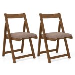 Costway lot de 2 chaises pliables en bois de caoutchouc - rembourres avec coussin pour salle  manger ...