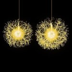 Costway 2lampes de nol  suspendre en forme de pissenlit 54cm et 44cm 1488led blanc chaud boule ...