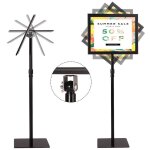 Costway lot de 2 porte - affiche robuste hauteur r�glable 785 - 123 cm sur pied rotation � 360� base ...
