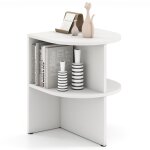 Costway lot de 2 tables d?appoint demi - ronde à 2 niveaux avec Étagères de rangement ouvertes 38 x 38 ... Costway lot de 2 tables d?appoint demi - ronde à 2 niveaux avec Étagères de rangement ouvertes 38 x 38 ...