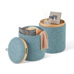 Costway lot de 2 tabouret rangement avec couvercle 41l + 25l plateau réversible pouf rangement pour chambre ... Costway lot de 2 tabouret rangement avec couvercle 41l + 25l plateau réversible pouf rangement pour chambre ...