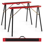 Costway lot de 2 tréteaux en métal galvaniséchevalets de sciage pliables Électroportatif surface antidérapante ... Costway lot de 2 tréteaux en métal galvaniséchevalets de sciage pliables Électroportatif surface antidérapante ...