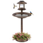 Costway 3 en 1 mangeoire à oiseaux sur pieds lumières solaires et led base de jardinière pour jardin ... Costway 3 en 1 mangeoire à oiseaux sur pieds lumières solaires et led base de jardinière pour jardin ...